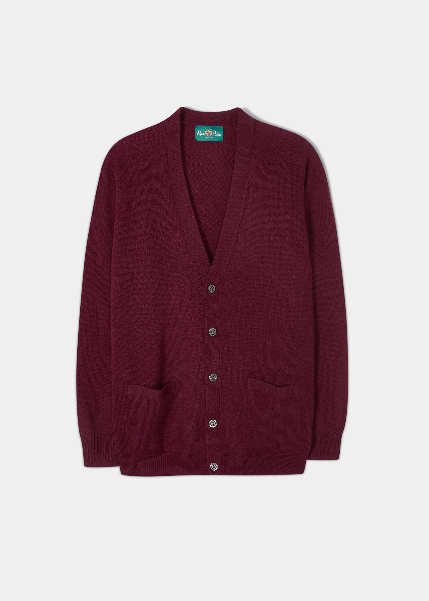 Lambswool-Cardigan-Bordeaux