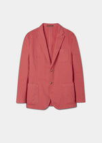 Flamingo pink men's blazer with 2 button fastening.